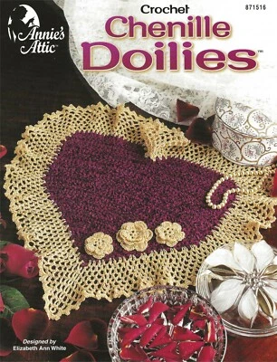 Chenille Doilies Crochet Heart Square Rose Round Star Motif Table Scarf Protect - Image 1 of 2