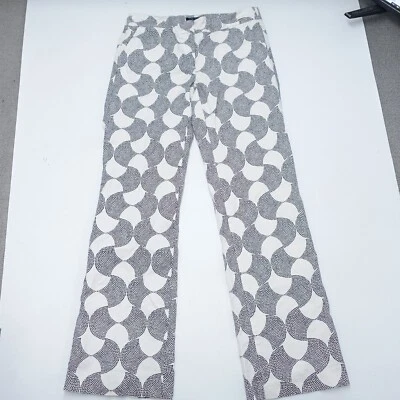 Tommy Hilfiger Pants Women's 6 White Navy Printed Cotton Stretch Slash Pockets - Image 1 of 4