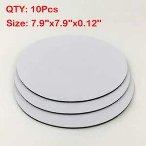 10 piezas Almohadilla de ratón Almohadilla de ratón de sublimación personalizada, Almohadilla de ratón circular blanca - Imagen 1 de 8