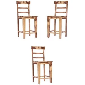 Home Square 24" Solid Wood Counter Height Dining Chair in Brown - Set of 3 - Picture 1 of 10