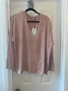 BAREFOOT DREAMS Petite CozyChic Lite Pullover PINK CLAY sz 1X PETITE - Picture 1 of 2