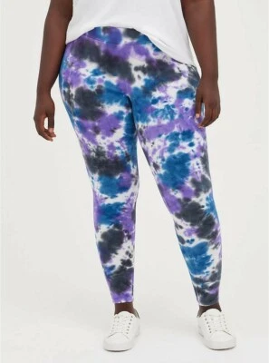 Leggings Torrid 2 2x 18-20 Largo Completo Pour Tie Dye Plus Púrpura Mujeres Elásticos  Foto 1 de 4