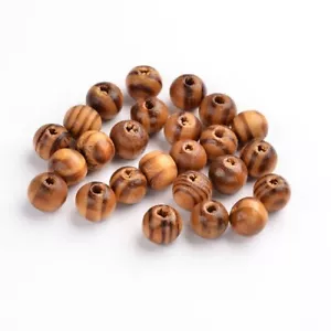 100 x Natural Wood Wooden Beads Burlywood 8mm dia, 2.5mm Hole (TB616Y) - Picture 1 of 9