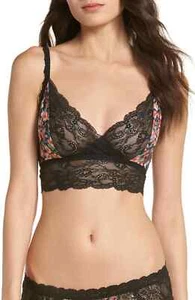 Women's Hanky Panky Thumbelina Longline Bralette, Size Large - Black - Picture 1 of 2