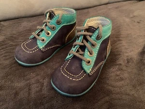 KICKERS BONBON - Chaussures Basses Premiers Pas Marine/Turquoise/Bleu Taille 22 - Imagen 1 de 5