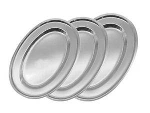 Edelstahl Serviertablett oval Tablett Servierplatte Platte Gastronomie Teller - Bild 1 von 5