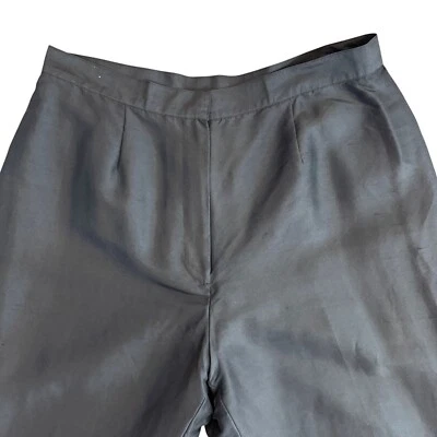 Lauren Ralph Lauren 真丝黑色阔腿裤女式 10 经典风格旧钱 — 第 1/4 张图片