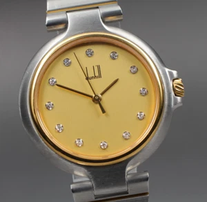 Dunhill Millennium Ladies Watch Gold Dial 12 Diamond Index Quartz 27mm Swiss - Picture 1 of 10