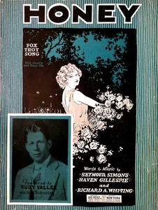 Honey Vintage Sheet Music by Simons/Gillespie/Whiting Rudy Vallee on Cover 1928 - Picture 1 of 1