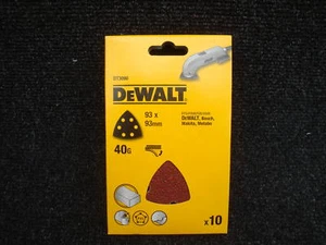 DEWALT DT3090 10 DETAIL MULTI TOOL SANDING SHEETS 40GRIT 93MM DCS355 D26430 - Picture 1 of 1