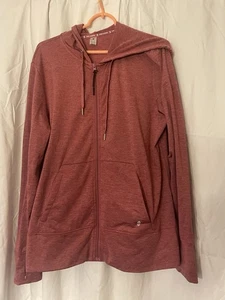 Free Country Womens XXL Zip Up Hoodie Thumb Hole Pink Fleece Lined - Picture 1 of 4