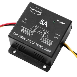 5A Power Converter 24V To 12V Transformer For Truck RV Yacht Audio - Photo 1 sur 12