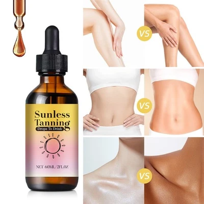1-3PCS Drops Sunless Tanning Drops Natural Boost Melanin Enhancing Skin Tone - - Image 1 of 4