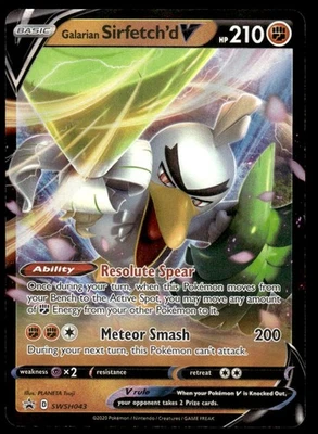 Pokemon TCG SWSH: Sword & Shield Promo Cards #SWSH043 Galarian Sirfetch'd V NM - Image 1 of 2