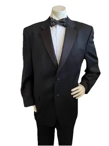 JNY Jones New York Men Tuxedo Suit Jacket Pants 44R 38x31 Wool Formal Dinner - Picture 1 of 19