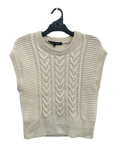 Excellent Condition FRENCH CONNECTION Women's Cream Knit Vest, Size S - Picture 1 of 4