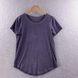 Lululemon Purple Relaxed Fit Short Sleeve T Shirt Women s Size M Gym Performance - Picture 1 of 7