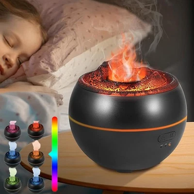 Flammen Aroma Ätherische Diffuser Luftbefeuchter Wasserlose Abschaltautomatik - Bild 1 von 4