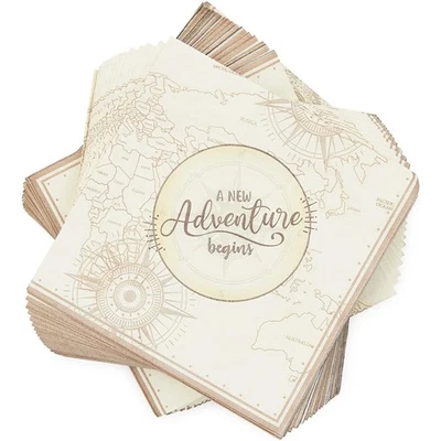 100Pcs A New Adventure Begins Paper Napkins 6.5" for Graduation Party Décor - Image 1 of 4