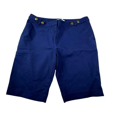 Michael Kors Shorts Women's 12 Blue Gold Buttons Old Money Sporty - Image 1 of 4