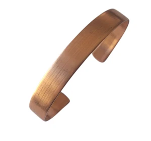 Pure Raw Genuine Copper Cuff Bracelet Blanks 3/8" Wide Smooth Plain DIY Bracelet - Picture 1 of 4