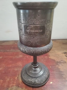 Chalice Goblet Middletown Quadruple Plate #116 Hard White Metal 6 3/4" Antique - Picture 1 of 13