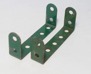 2 x Meccano Original 5x2 hole Double Angle Strip - green - part 46 (A) - Picture 1 of 1