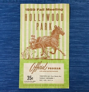Memorabilia de California 24B del programa de carreras de caballos de Hollywood Park Fall Meeting 1959 - Imagen 1 de 2