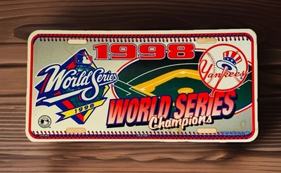 New York Yankees 1998 World Series Champions Plastic License Plate Vintage MLB - Image 1 of 2