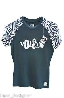 Nuevo Volcom Unisex Negro Blanco Jersey Top Camisa Anti UV 51+ NUEVO CON ETIQUETAS TALLA Juvenil M Dama S Foto 1 de 4