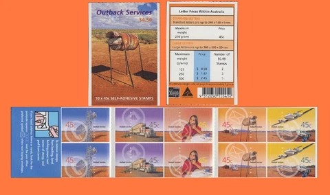 2001 Outback Services Booklet 10 x 45c Peel & Stick MNH Cover