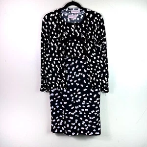 Philosophy 3 Piece Dots Pencil Skirt Knit Sweater Vest Button Up Cardigan Med/6 - Picture 1 of 12