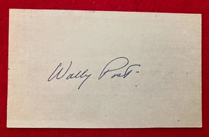 WALLY POST Cincinnati Reds Signed Index Card 1949 - 1964 Philadelphia Phillies - Picture 1 of 4