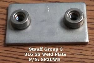 Stauff Group 3, 316 SS, placa de soldadura para abrazadera de bloque, P/N: SP3UW5 - Imagen 1 de 6