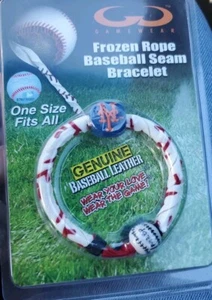 NEW YORK METS Gamewear Frozen Rope Baseball Seam Leather Bracelet MLB New - Picture 1 of 6