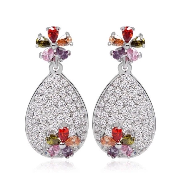 Made With Swarovski Crystals The Dorcas Teardrop Earrings S3 - Image 1 of 4