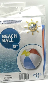 Summer Time Inflatable Beach Pool Ball 18in Red Blue Yellow - Picture 1 of 1