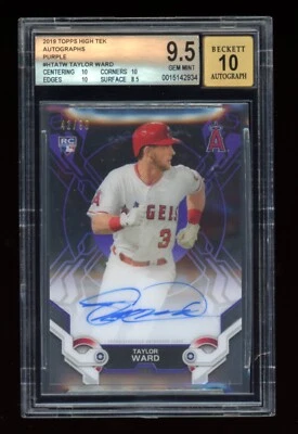 2019 Topps High Tek TAYLOR WARD Purple Auto Rookie RC /99 BGS 9.5 w/3x 10s LA - Image 1 of 2