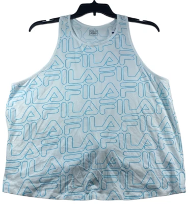 Camiseta sin mangas Fila Workout para mujer talla grande 3X azul blanco Fila gráfico tejido torcido nueva Foto 1 de 4