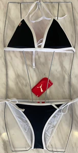 Puma Women Swimsuit Black Swimming Costume Swimwear Swim Bath Bikini Pool M - Picture 1 of 12