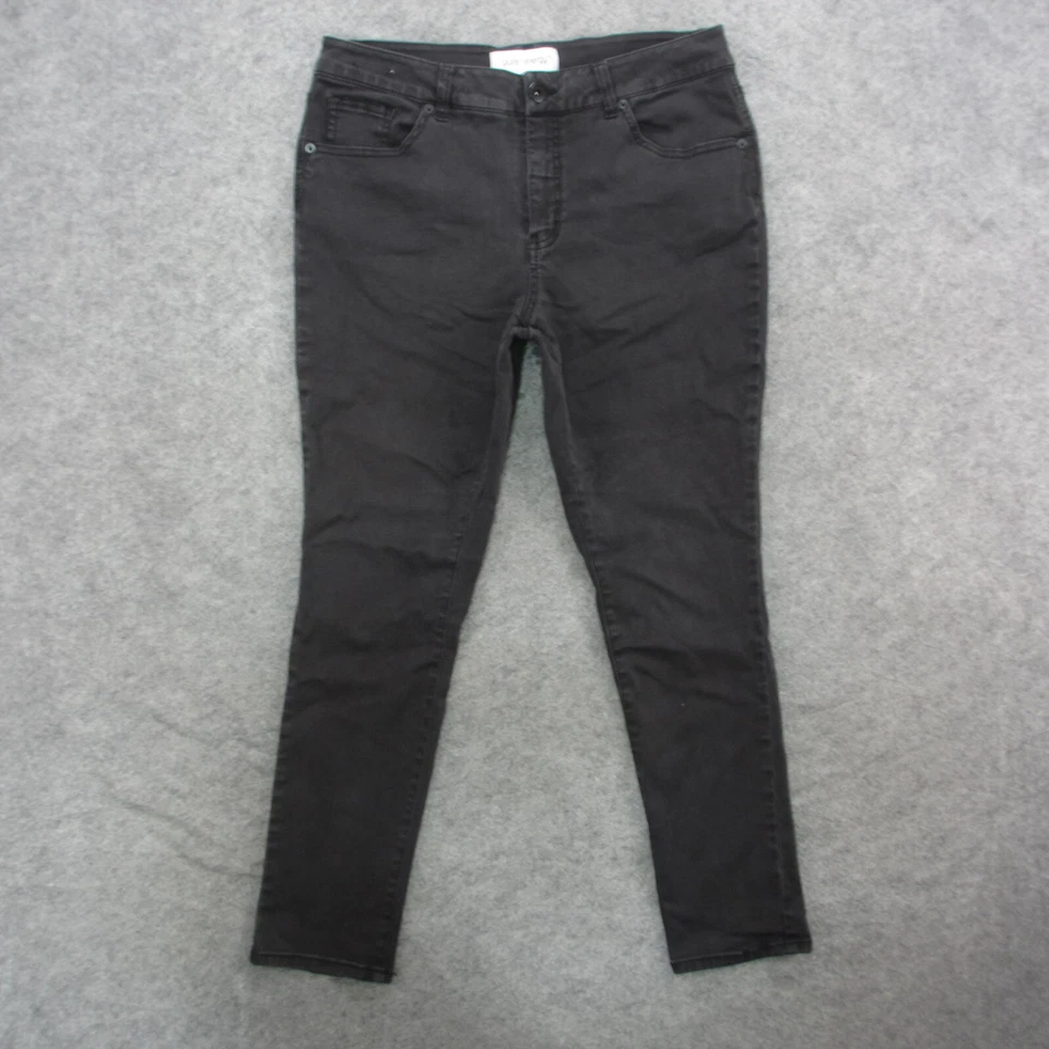 Pantalones de mezclilla para mujer Pure Energy de 18 W negros lavados oscuros tiro alto Foto 1 de 4