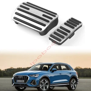 Accelerator Gas Pedal Brake Pedal Alloy Non-Slip Cover For Audi Q3 2019-2024 AT - Picture 1 of 11
