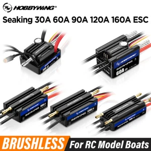HOBBYWING Seaking V4 Brushless Sensorless ESC 30A 90A 120A 160A BEC for RC Boat - Picture 1 of 22