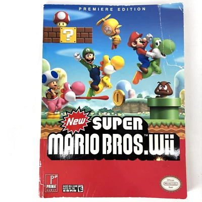 New Super Mario Bros Wii Edición Premiere Prima Estrategia Juego Guía Sin Póster Foto 1 de 4