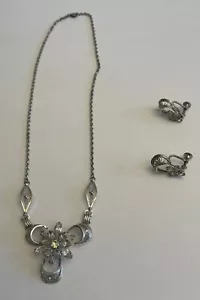 Vintage Sterling Silber Halskette und Ohrringe - Bild 1 von 4