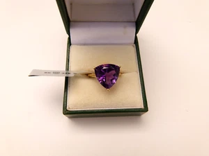 Gemporia 9ct Gelbgold 6,36 kt sambisch lila Amethystring N 1/2 brandneu mit Etikett - Bild 1 von 7