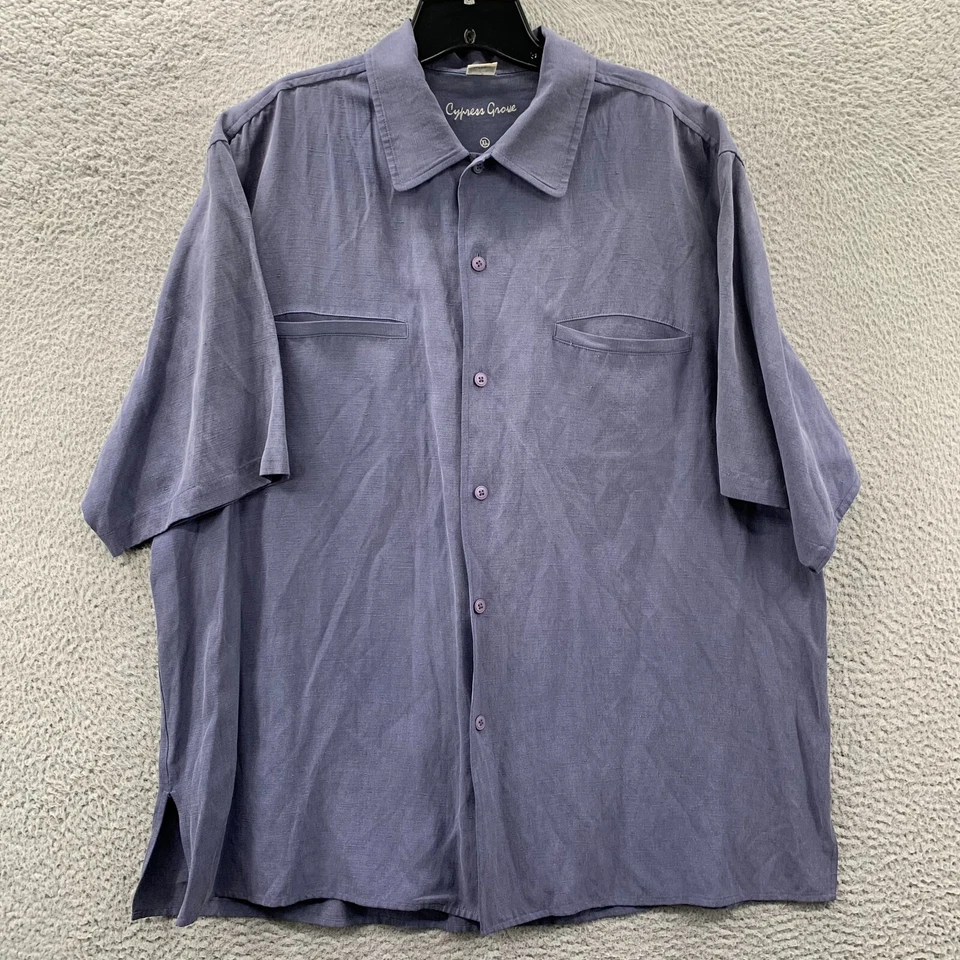 CYPRESS GROVE Shirt Mens Size XL Button Up Extra Large Silk Linen Blue* - Image 1 of 4