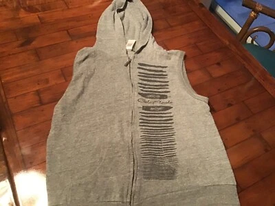 Ladies Cali Florida Size M Gray Open Front Zipper Hood Sleeveless - Image 1 of 4