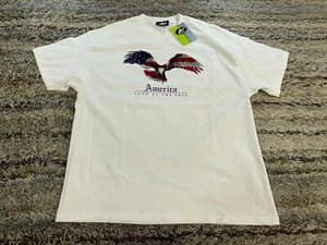America Land Of The Free Eagle USA Flag Men's Size XL T-Shirt White Athletech - Picture 1 of 8