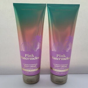 2 Bath & Body Works PINK WATERMELON Body Cream w/Hyaluronic Acid & Shea Butter - Picture 1 of 4
